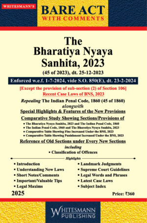 The Bharatiya Nyaya Sanhita , 2023 Bare Act English Edition 2025