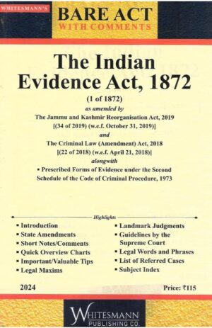 THE INDIAN EVIDENCE ACT , 1872 BARE ACT ENGLISH EDITION 2025
