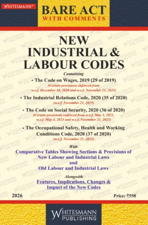 New Industrial & Labour Codes, Bare Act English,1st Edition 2026